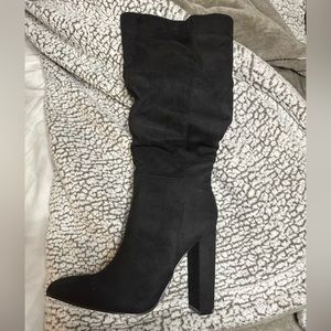 NEW black heeled boots fashion nova
